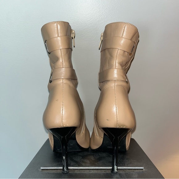 Suzana Santos tan leather heeled boots size 6.5 - Picture 6 of 16